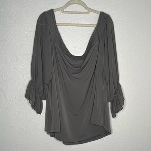 Torrid Gray Off Shoulder Smocked With Chiffon Sleeves Size 4